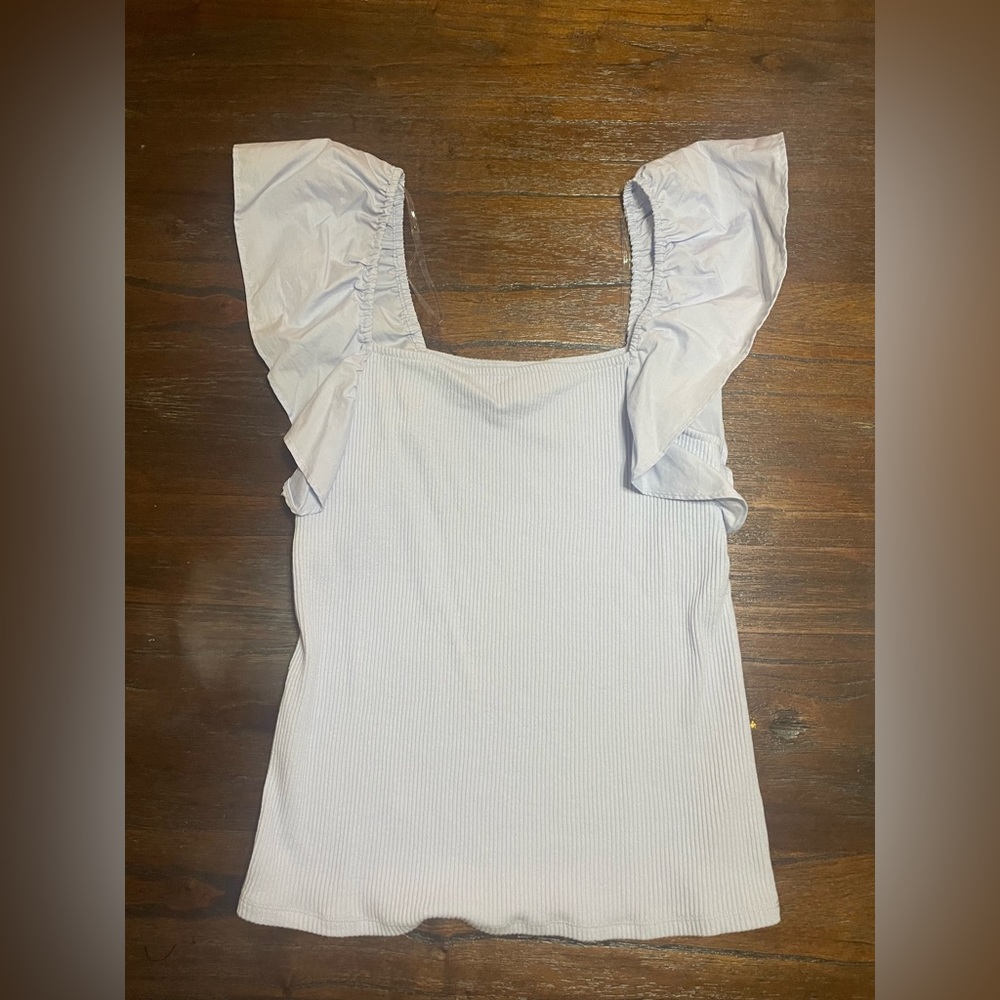 Light blue ruffle sleeve top from target